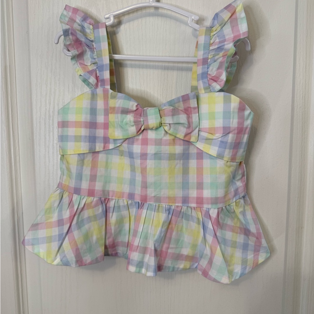 Janie and Jack Multicolor Plaid Ruffle Top